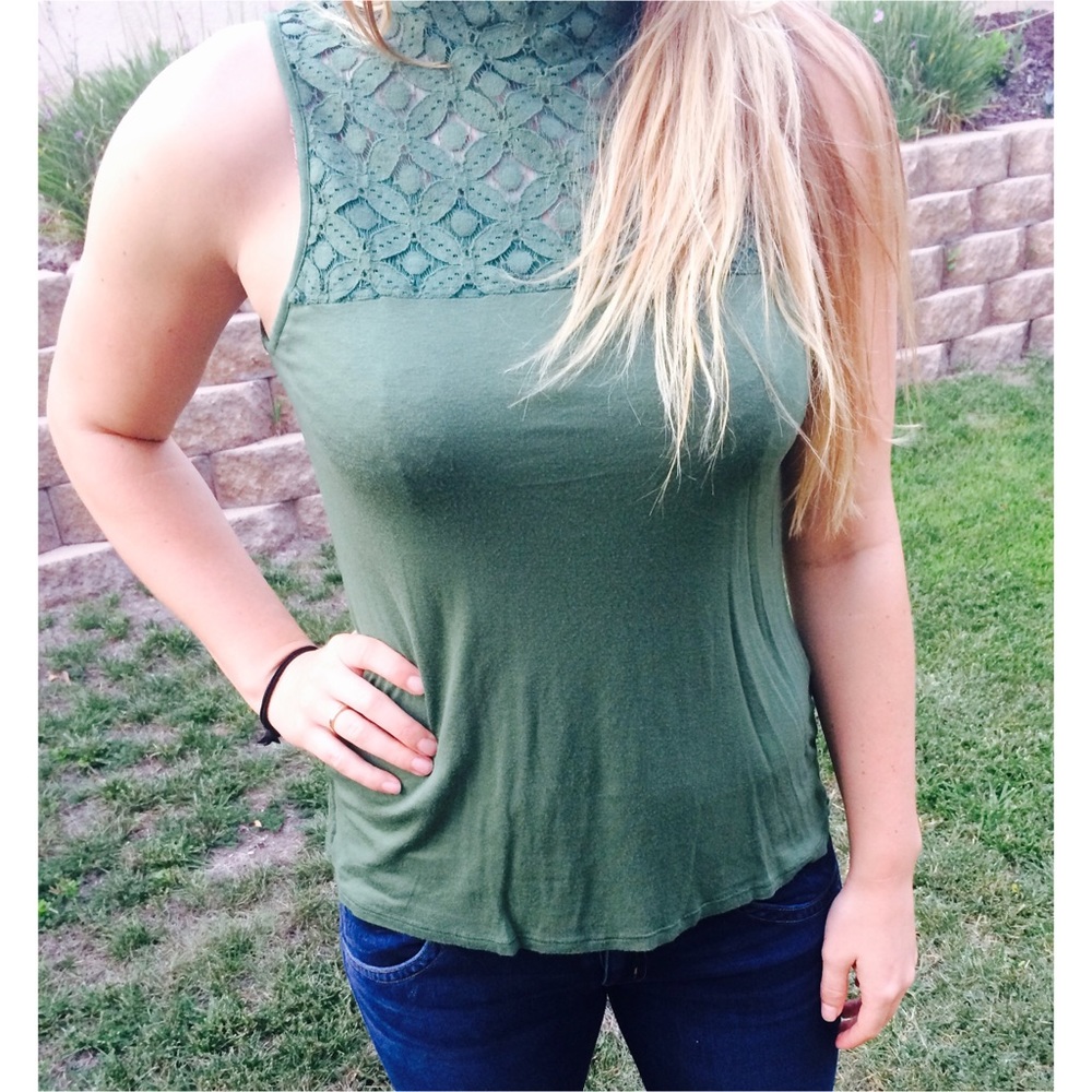Anthropologie green top by Ella Moss